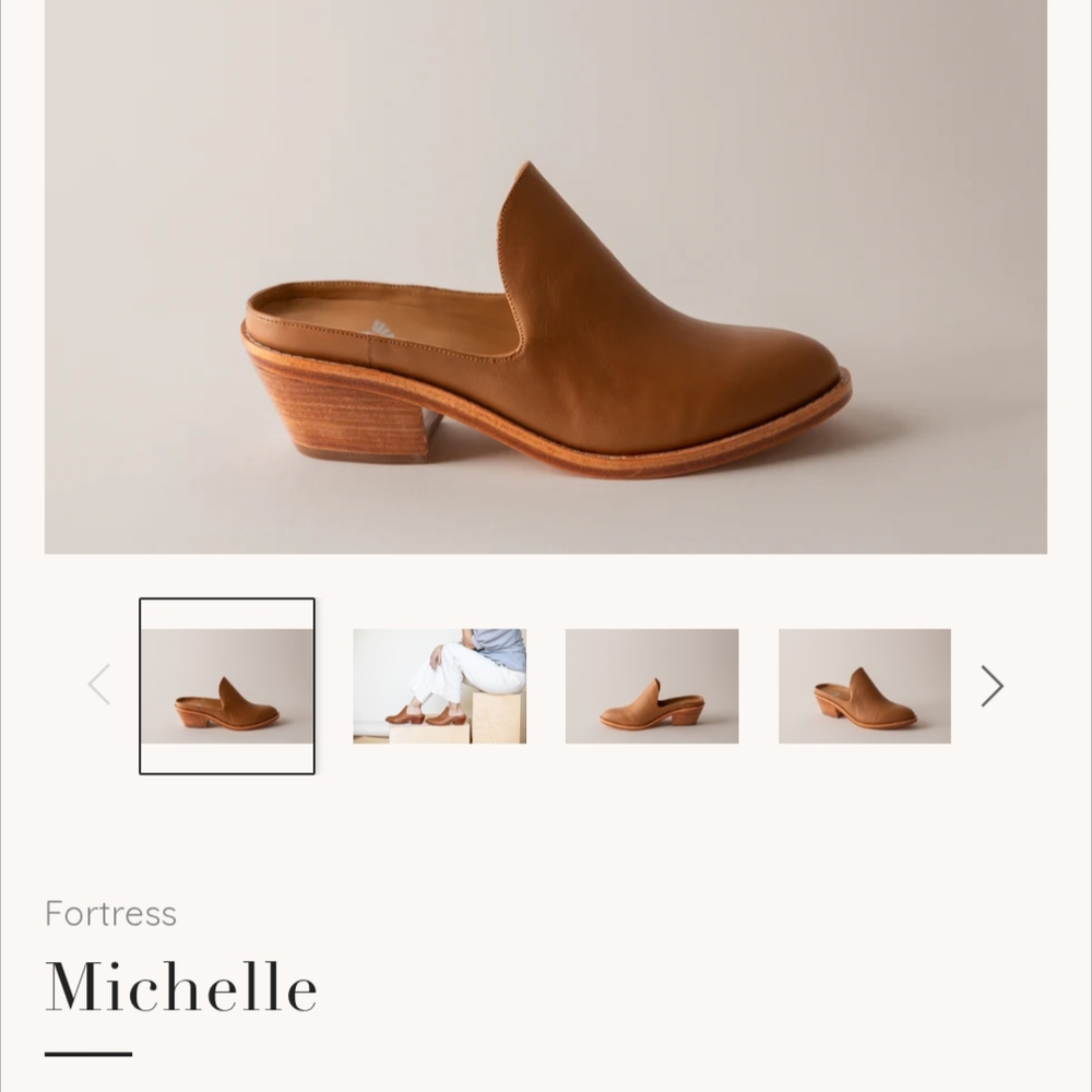 FORTRESS OF INCA Tan Leather Mules